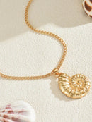Elegant 18K Gold-Plated Shell Pendant Necklace - Stunning Beach-Inspired Jewelry - Store 42