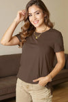 Basic Bae Full Size Round Neck Short Sleeve T-Shirt Plus Size Chestnut