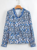 Paisley Print Long Sleeve Blouse