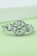 1 Carat Moissanite Ring in 925 Sterling Silver with Platinum-Plated Finish & Gift Box - Store 42