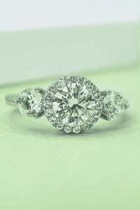 1 Carat Moissanite Ring in 925 Sterling Silver with Platinum-Plated Finish & Gift Box - Store 42