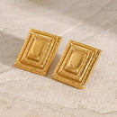 18K Gold-Plated Stainless Steel Square Shape Earrings - Store 42