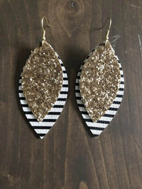 Elegant PU Leather Leaf Dangle Earrings - Stylish Alloy Jewelry for Chic Outfits - Store 42