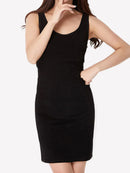 Scoop Neck Mini Dress Black Tankini One Size