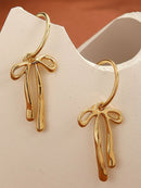 18K Gold-Plated Bow Tie Drop Earrings