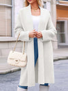 Open Front Longline Coat White