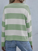 Striped Casual Long Sleeve Knit Top
