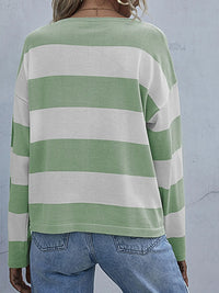 Striped Casual Long Sleeve Knit Top