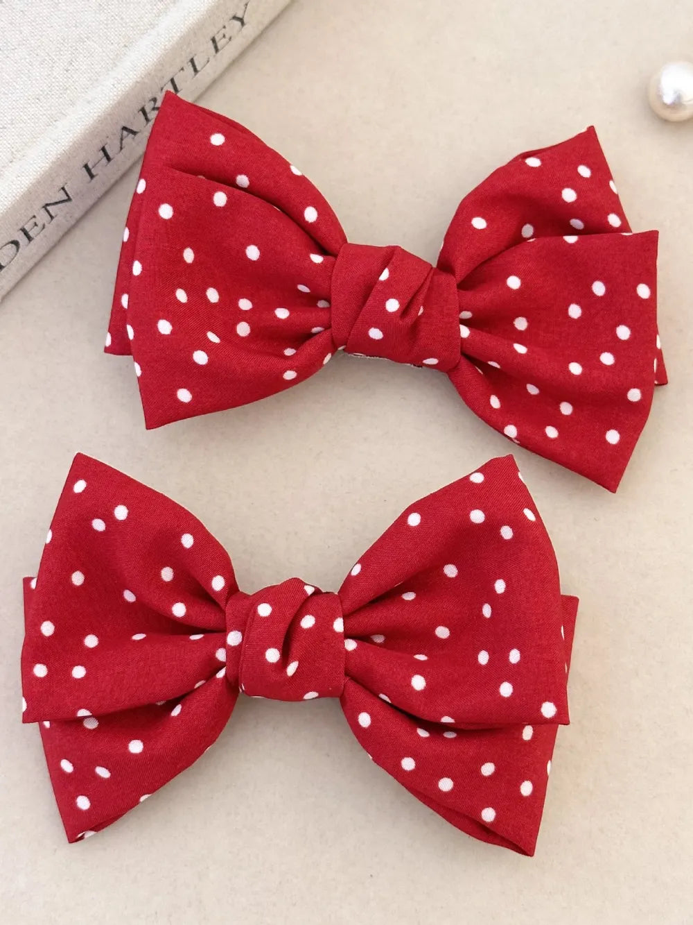 2-Piece Polka Dot Bow Hair Clips for Girls - Lightweight, Durable & Stylish Accessory