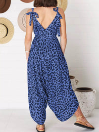 Full Size Leopard Print V-Neck Wide Leg Jumpsuit Plus Size - Store 42