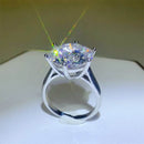 10 Carat Moissanite Ring in 925 Sterling Silver - Platinum-Plated Jewelry with Certificate - Store 42