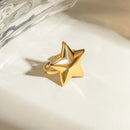 18K Gold-Plated Stainless Steel Star Ring