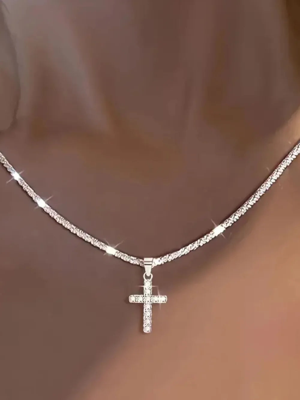 Elegant 925 Sterling Silver Cross Necklace - 15.7 Inch Chain with Extension, Imported Jewelry