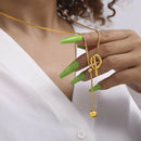 Elegant 18K Gold-Plated Stainless Steel Bead Necklace, 26.1-Inch Chain Length - Store 42