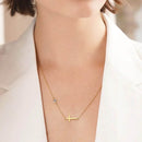 Elegant Cross Moissanite Necklace in 925 Sterling Silver with 18K Gold-Plating, 0.3 Ct - Store 42