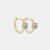 2.36 Carat Moissanite Zircon 925 Sterling Silver Hoop Earrings Gold One Size