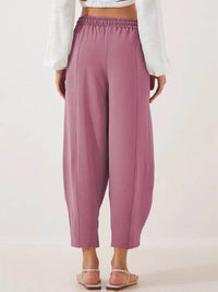 Full Size Drawstring Wide Leg Cropped Pants Plus Size - Store 42