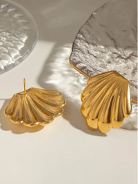 18K Gold-Plated Stainless Steel Shell Stud Earrings - Store 42
