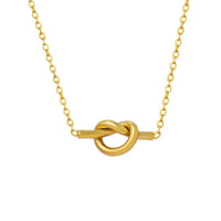 Elegant 18K Gold-Plated Knotted Necklace in Titanium Steel - Stylish Accessory for Any Occasion - Store 42
