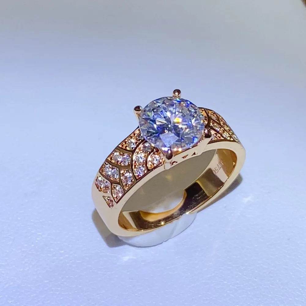 1.5 Carat Moissanite Ring in 925 Sterling Silver with 18K Gold-Plated Accents - Store 42