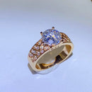 1.5 Carat Moissanite Ring in 925 Sterling Silver with 18K Gold-Plated Accents - Store 42