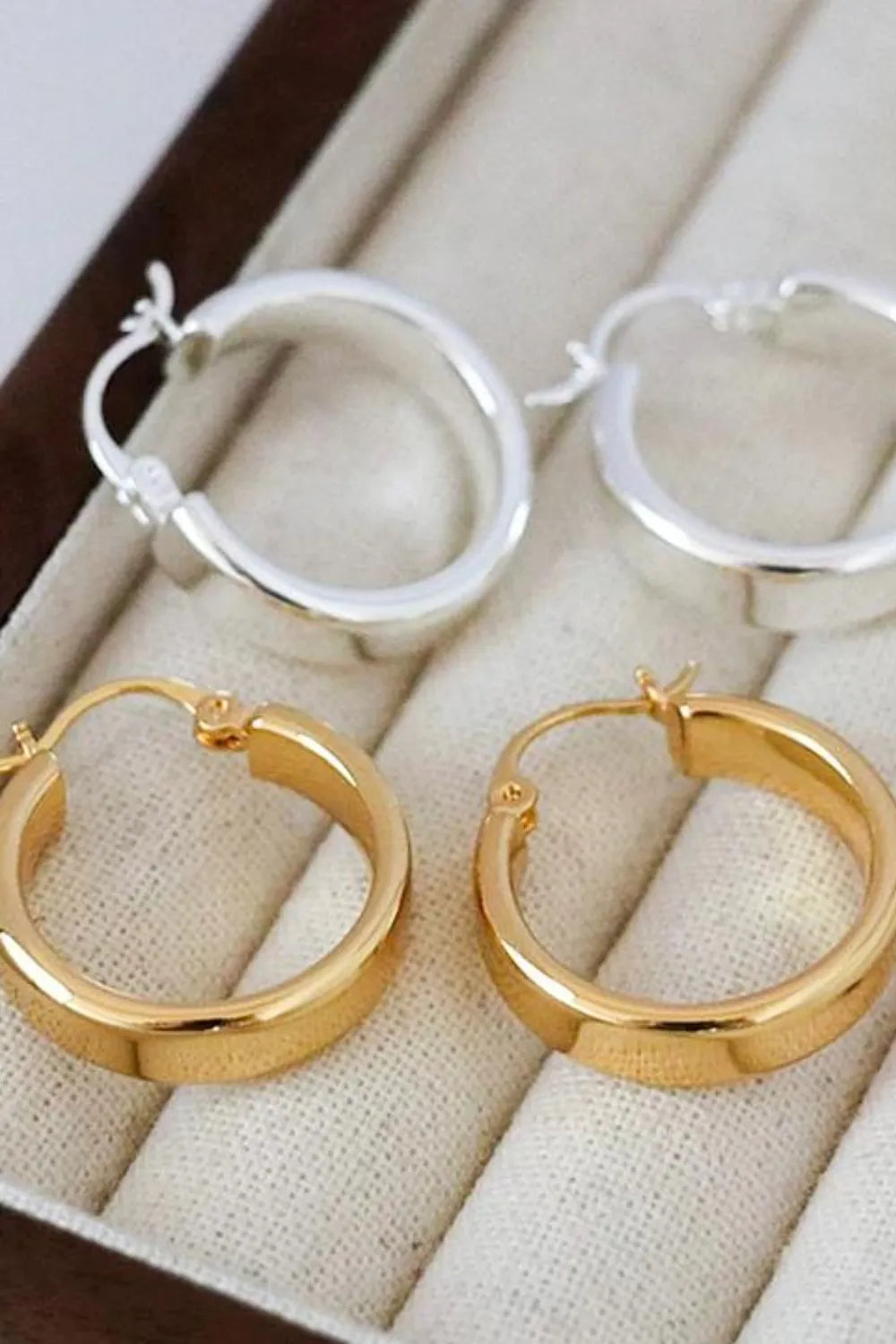 Trendy Gold-Plated Brass Huggie Earrings – Elegant, Lightweight, & Versatile Jewelry