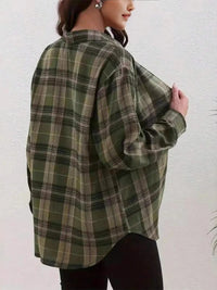 Plaid Button-Down Long Sleeve Shirt