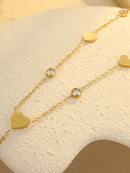 18K Gold-Plated Heart Necklace with Zircon Accent | Elegant Stainless Steel Jewelry - Store 42