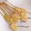 18K Gold-Plated Engraved Pendant Necklace style one One Size