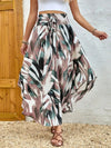 Asymmetrical Smocked Printed Skirt Dusty Pink