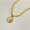 Titanium Steel Sun & Moon Necklace Sun One Size