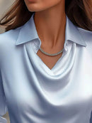 Full Size Collared Neck Long Sleeve Blouse Plus Size - Store 42