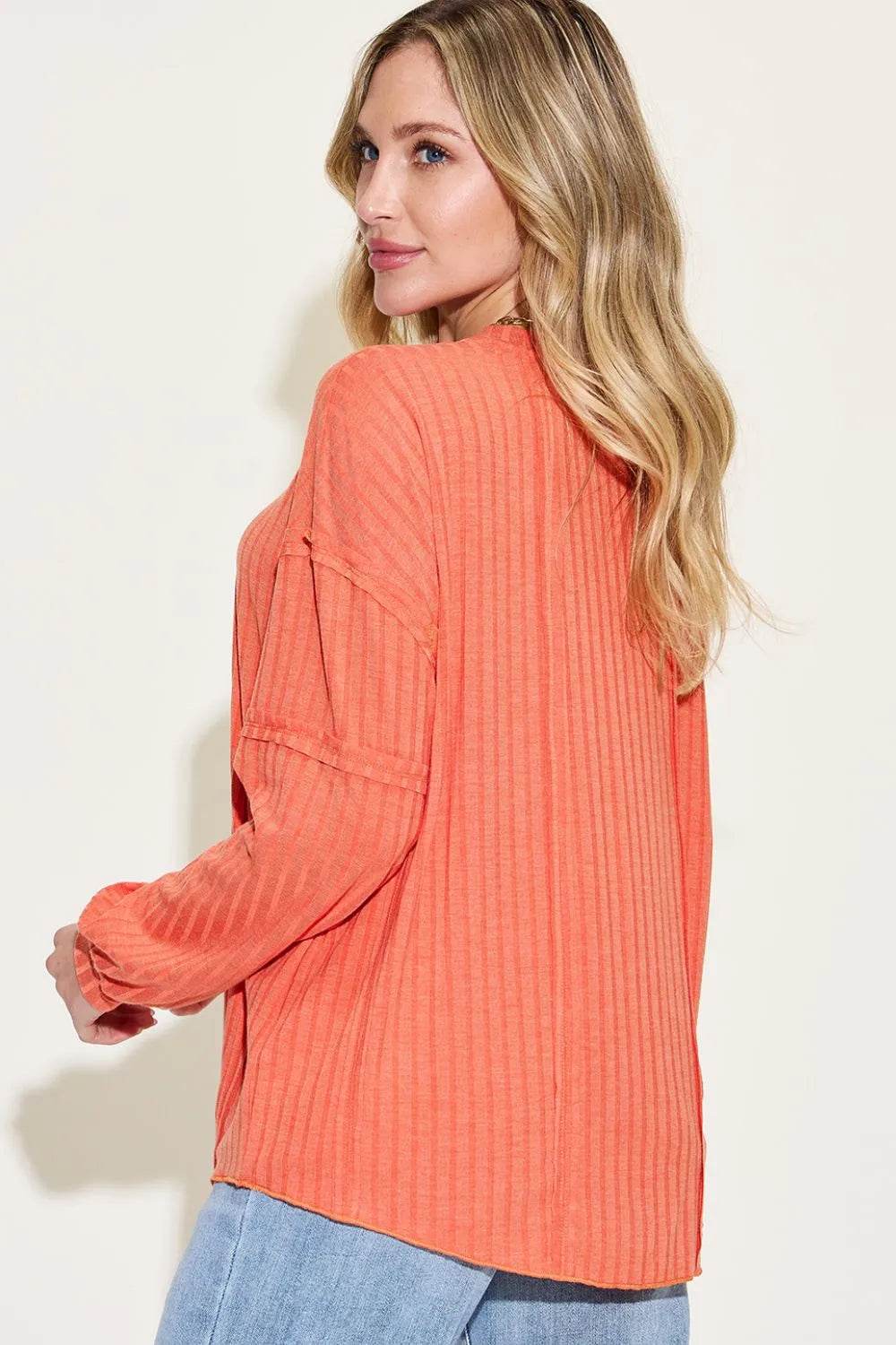 Basic Bae Full Size Ribbed Round Neck Long Sleeve T-Shirt - Store 42