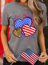 American Heart Graphic T-Shirt for Women - Soft Stretchy Round Neck Tee in Various Sizes - Store 42