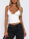 Ruched V-Neck Cami White