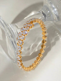Elegant 18K Gold-Plated Stainless Steel Bracelet With Zircon Inlay – Unique Gift Idea - Store 42