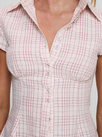 Plaid Short Sleeve Button-Up Shirt