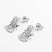 Elegant 925 Sterling Silver Zircon Earrings with Platinum-Plated Finish – Stylish Accessories - Store 42