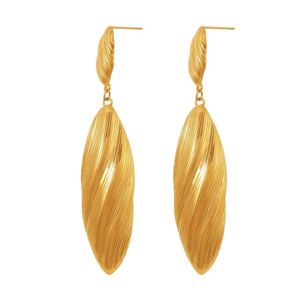 18K Gold-Plated Stainless Steel Dangle Earrings - Elegant and Durable Jewelry for Every Occasion - Store 42