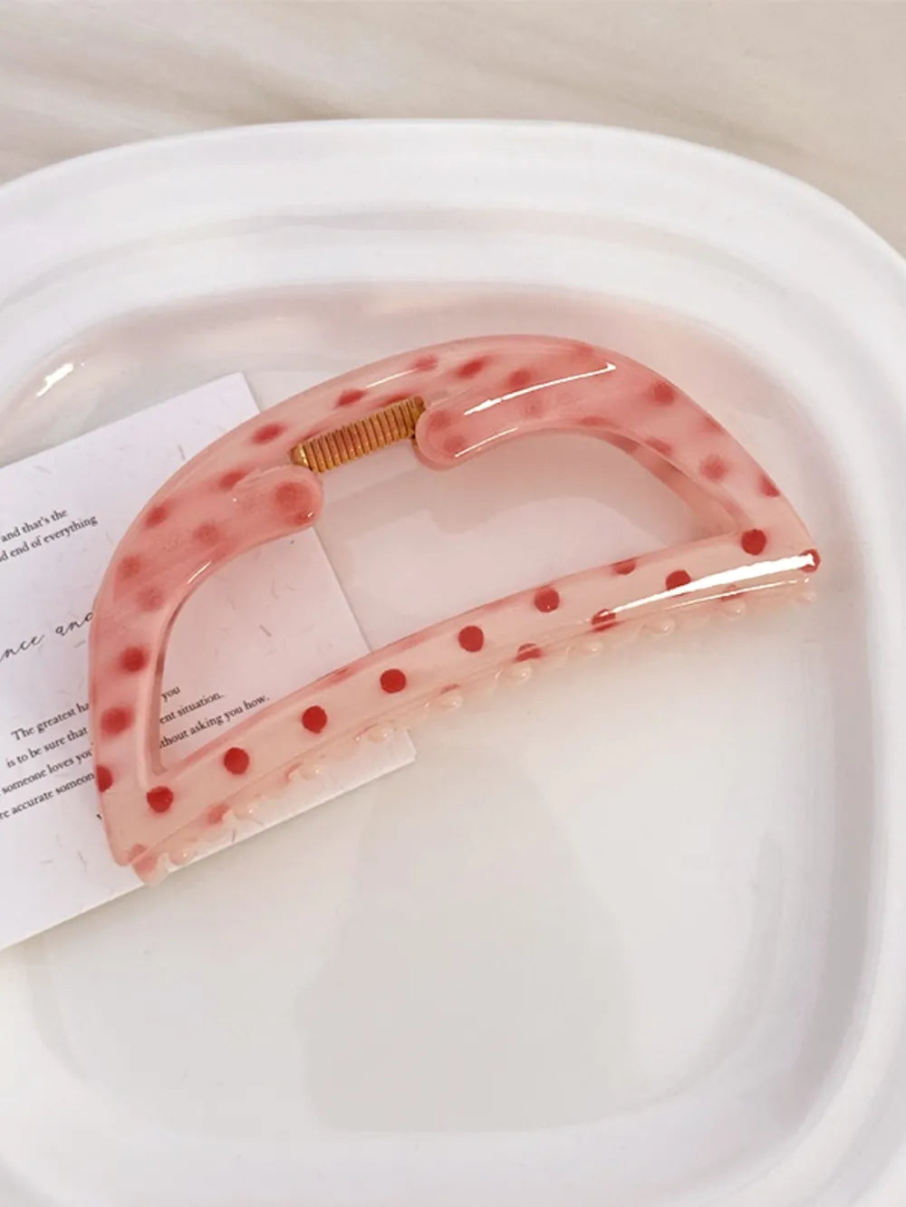 Trendy PC Polka Dot Hair Claw Clip - 4.5 Inch Stylish Accessory for Elegant Hair Styles