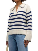 Striped Johnny Collar Sweater
