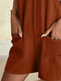 Full Size Knot Strap Romper with Pockets Plus Size - Store 42