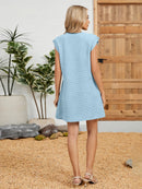 Round Neck Cap Sleeve Mini Dress
