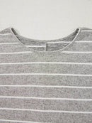 Sleek Stripe Dolman Sleeve Drop Shoulder Top - Soft Stretchy Blend, Easy Care, Imported Fashion - Store 42