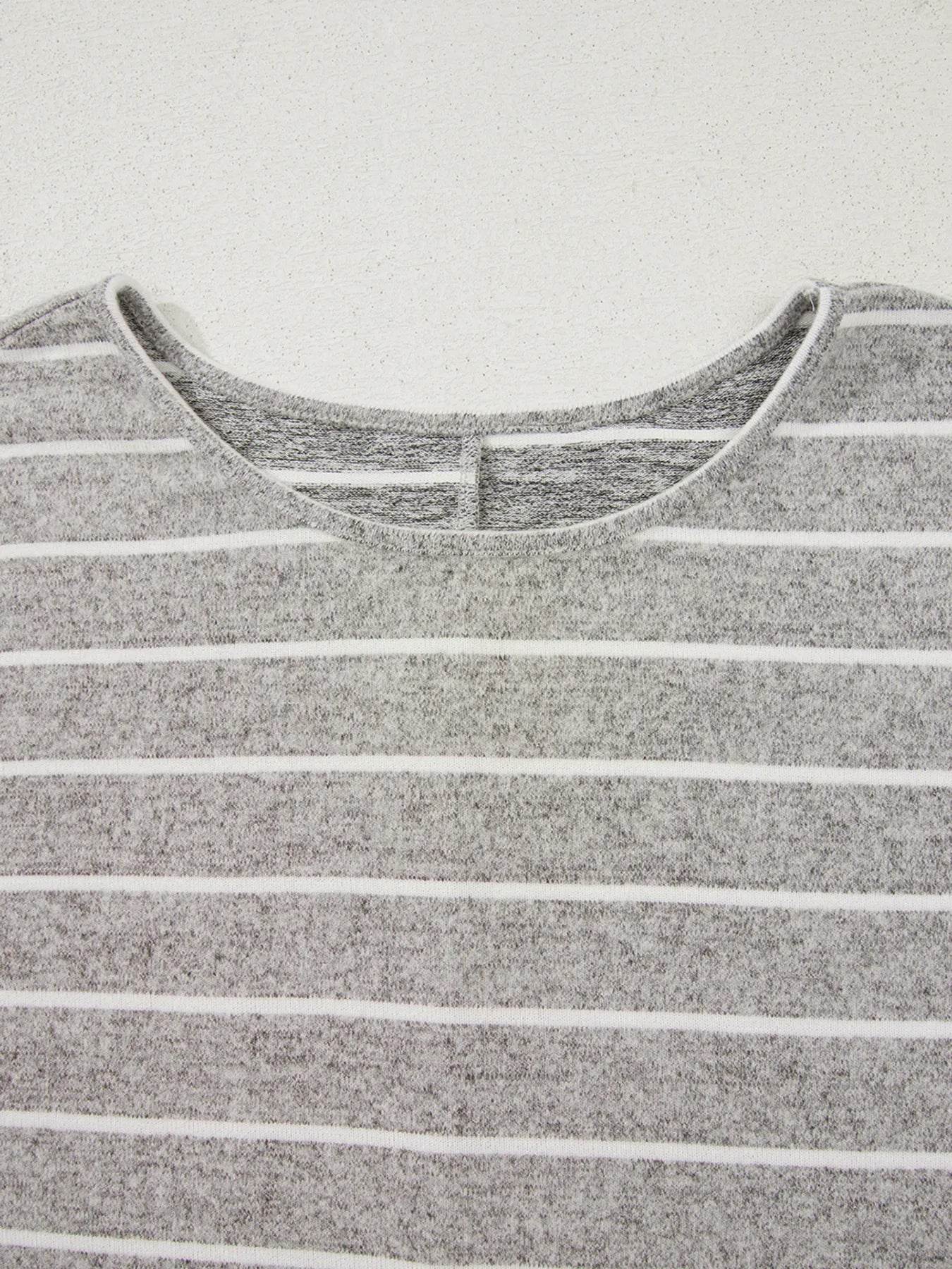 Sleek Stripe Dolman Sleeve Drop Shoulder Top - Soft Stretchy Blend, Easy Care, Imported Fashion - Store 42