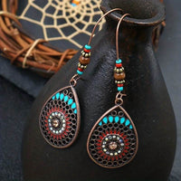 Elegant Alloy Teardrop Earrings with Oil Drip Finish - Stylish Casual Accessory - Store 42