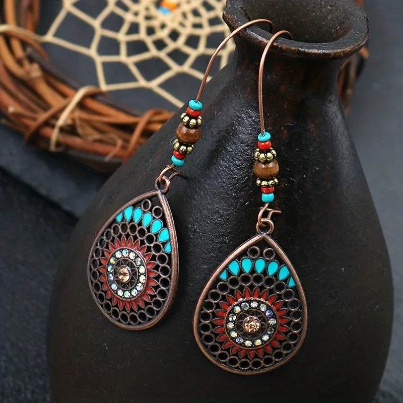Elegant Alloy Teardrop Earrings with Oil Drip Finish - Stylish Casual Accessory
