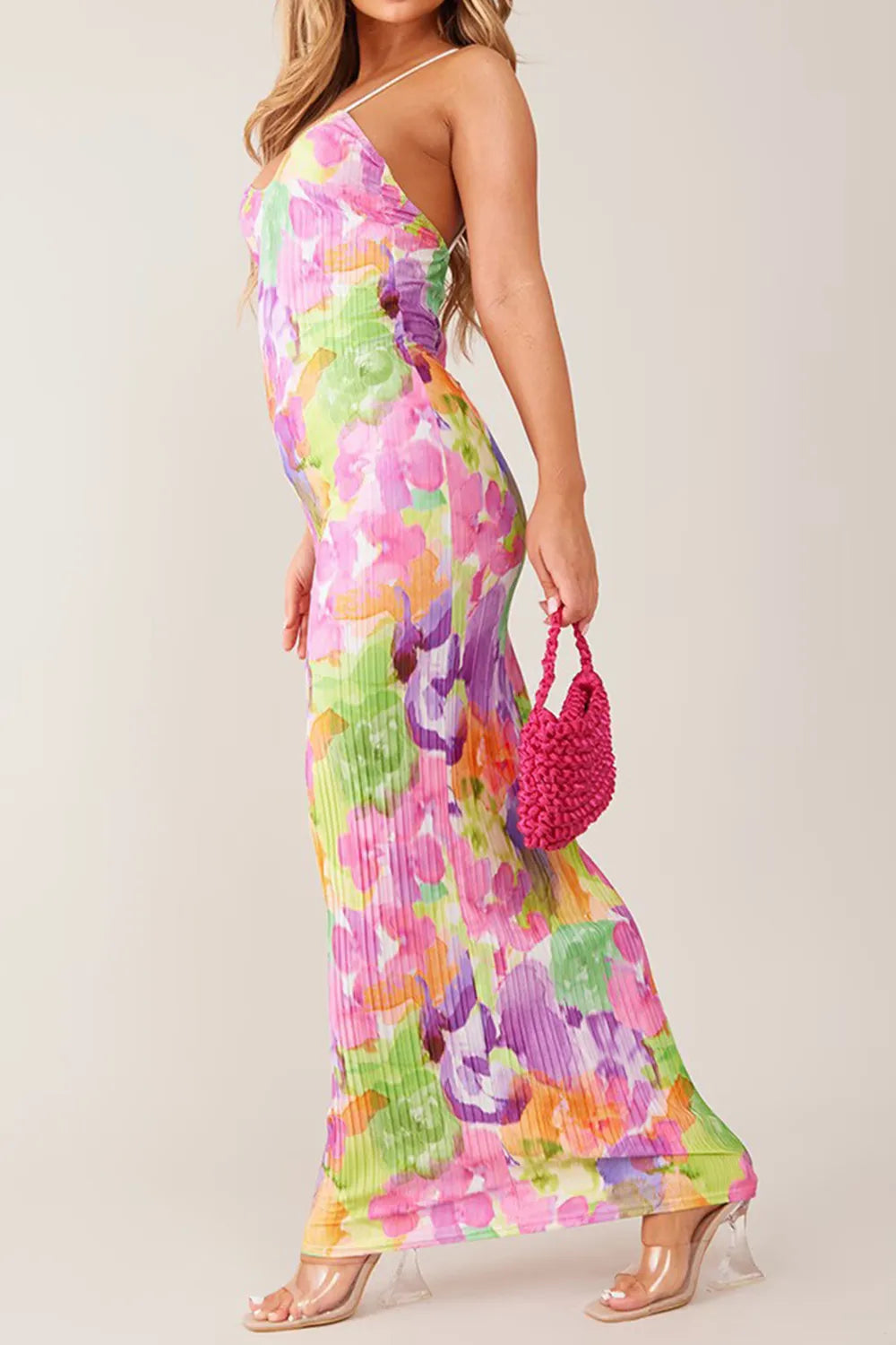 Trendy Backless Maxi Cami Dress in Opaque Fabric - Slightly Stretchy & Comfortable