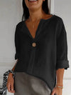 Full Size Casual Notched Drop Shoulder Blouse Plus Size - Store 42