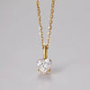 Elegant Heart Shape Pendant Necklace in 18K Gold-Plated Sterling Silver with Moissanite - 0.8CT - Store 42